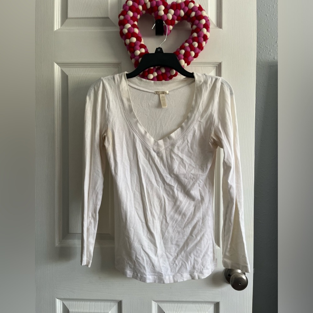 long sleeve white top